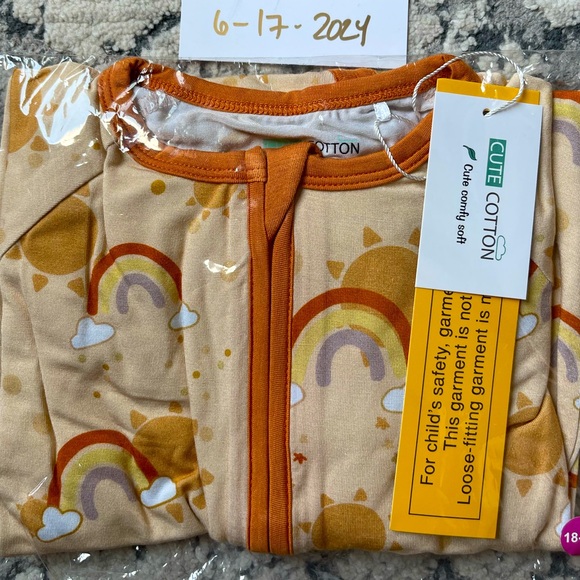 Cute Cotton Rainbows Bamboo Footie - Picture 1 of 1